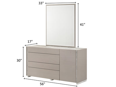 Pearl 56" Wide 4 Drawer Dresser With Mirror