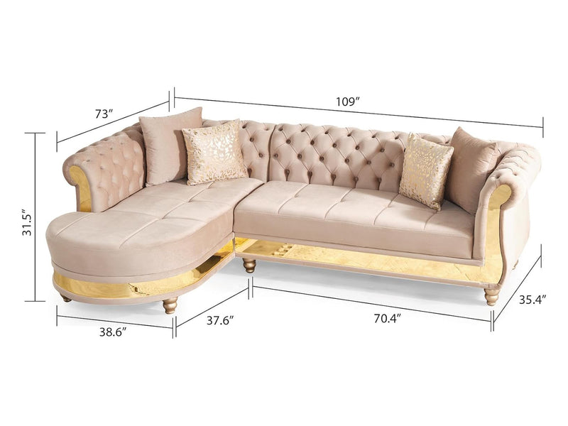 Julia 109" Wide Tufted Sectional