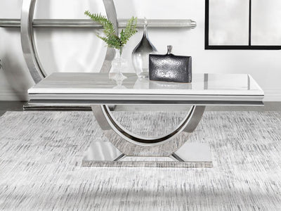 Kerwin 51" Wide Rectangular Stone Top Coffee Table