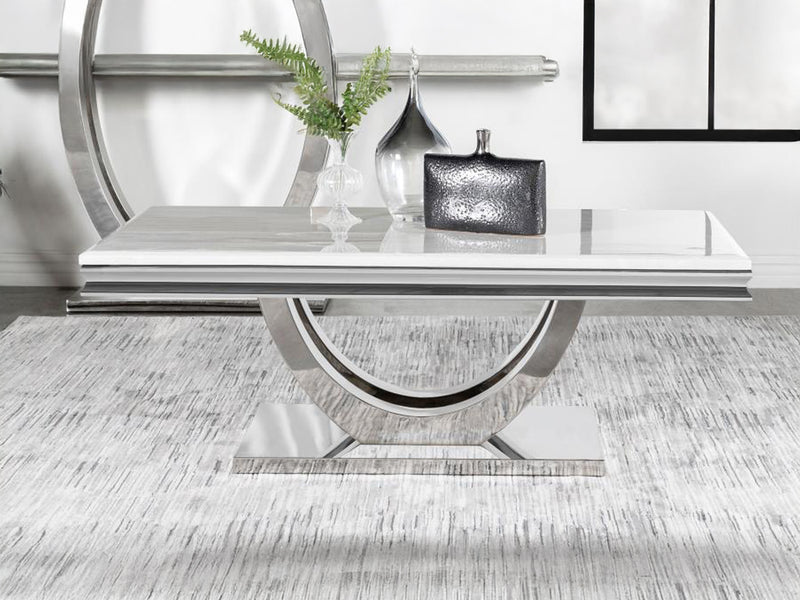 Kerwin 51" Wide Rectangular Stone Top Coffee Table