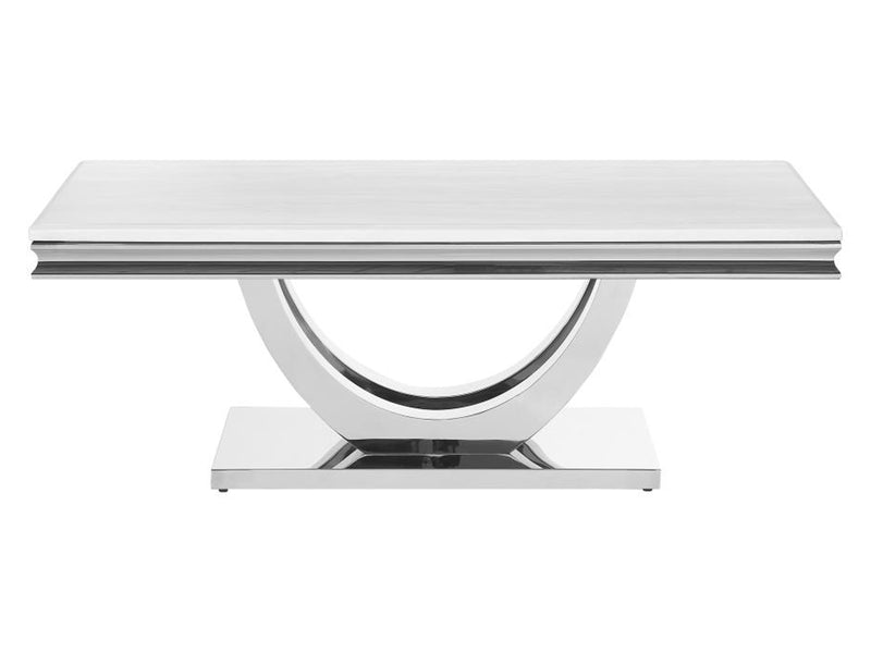 Kerwin 51" Wide Rectangular Stone Top Coffee Table
