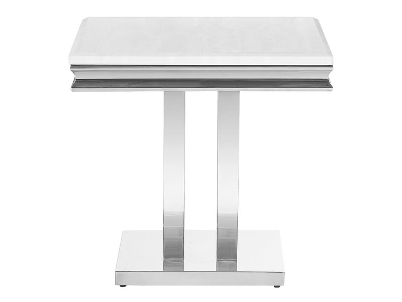 Kerwin 23" Tall Square Stone Top End Table