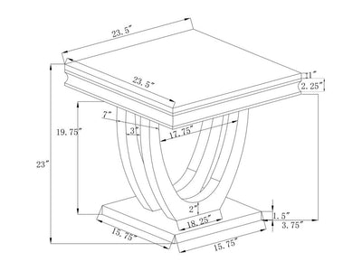 Kerwin 23" Tall Square Stone Top End Table