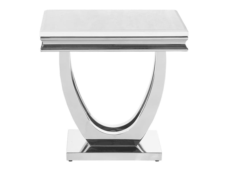 Kerwin 23" Tall Square Stone Top End Table
