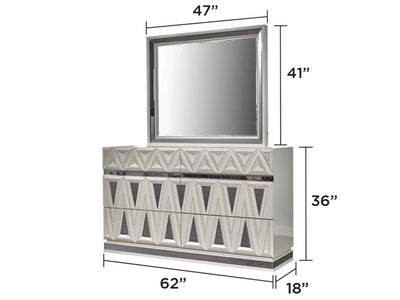 Lavita 62" Wide 6 Drawer Dresser With Mirror