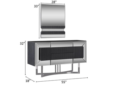 Leon 55" Wide Dresser With Mirror