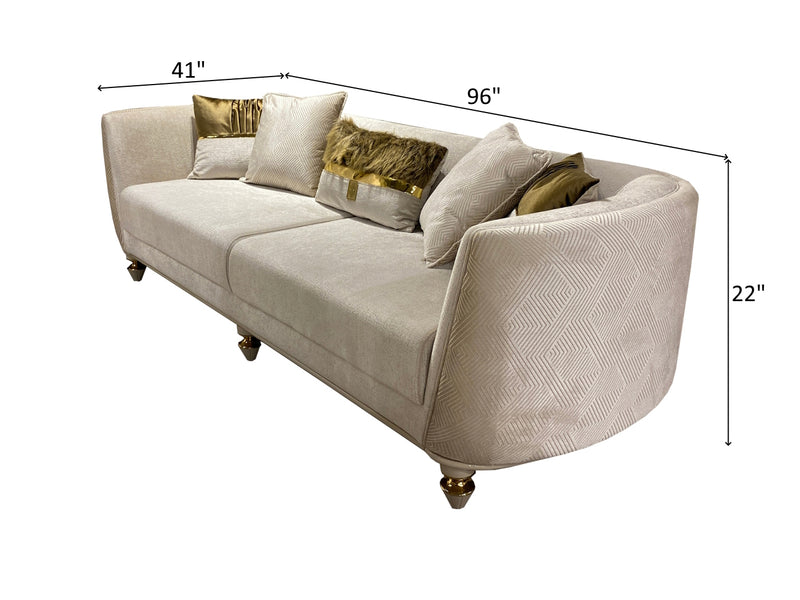 Lizbon Kanss 96" Wide 3 Seater Sofa