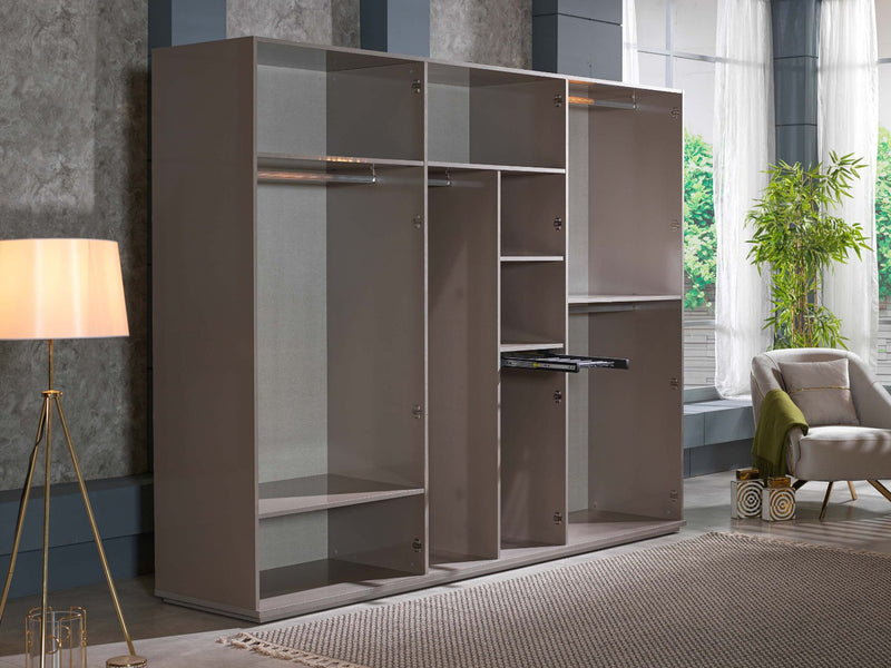 Lucas 107" Wide 6 Door Wardrobe