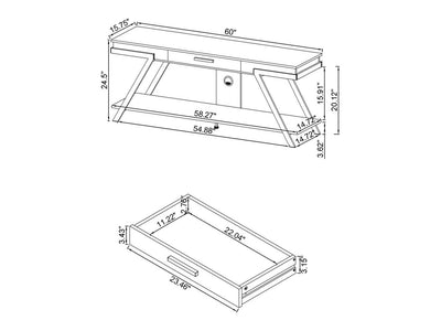 Marcia 60" Wide 1 Drawer TV Stand