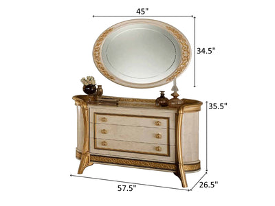 Melodia 57.5" Wide 3 Drawer Dresser With Mirror