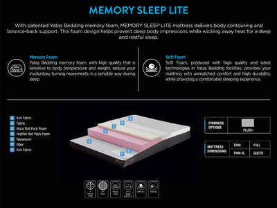 Memory Sleep Lite 8" Thick Plush Mattress