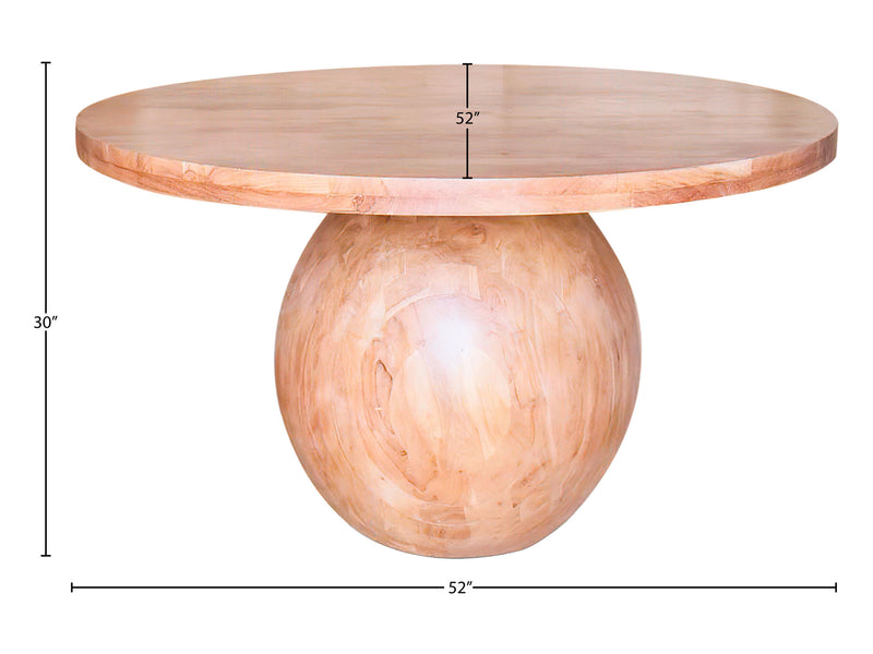 Halton 52" Wide Acacia Wood Round Dining Table