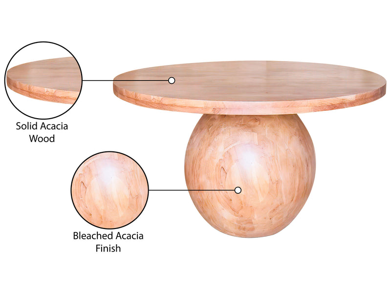 Halton 52" Wide Acacia Wood Round Dining Table