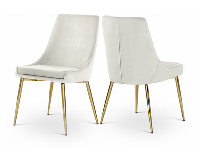 Karina 19.5" Wide Gold Leg Dining Chair (Set of 2)