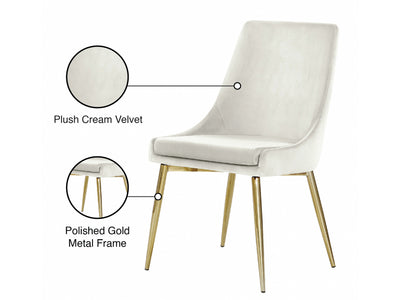 Karina 19.5" Wide Gold Leg Dining Chair (Set of 2)