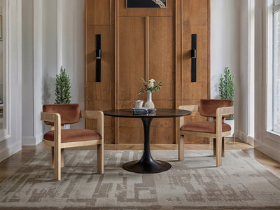 Sacha 22.5" Wide Natural Frame Velvet Dining Chair (Set of 2)