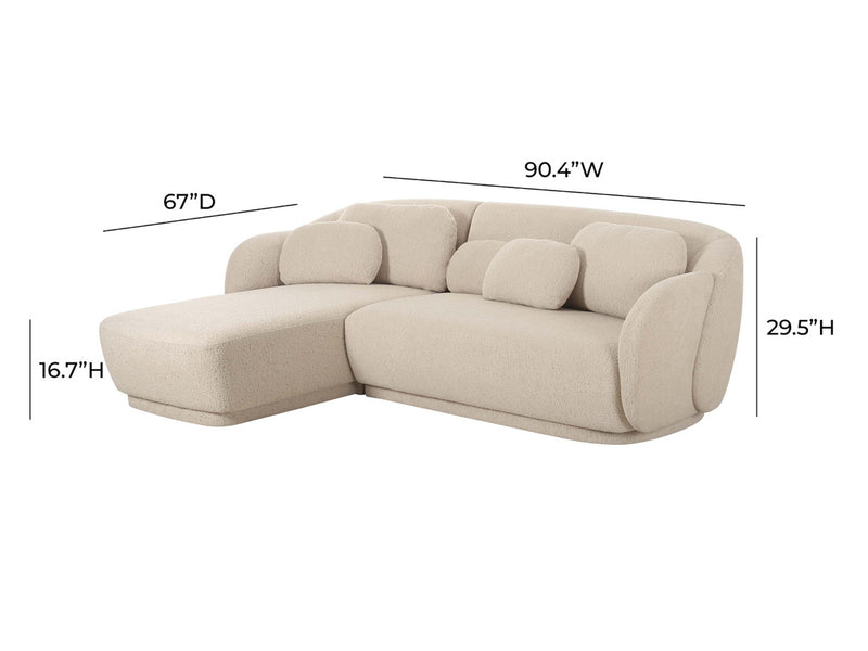 Misty 90.4" Wide Boucle Sectional