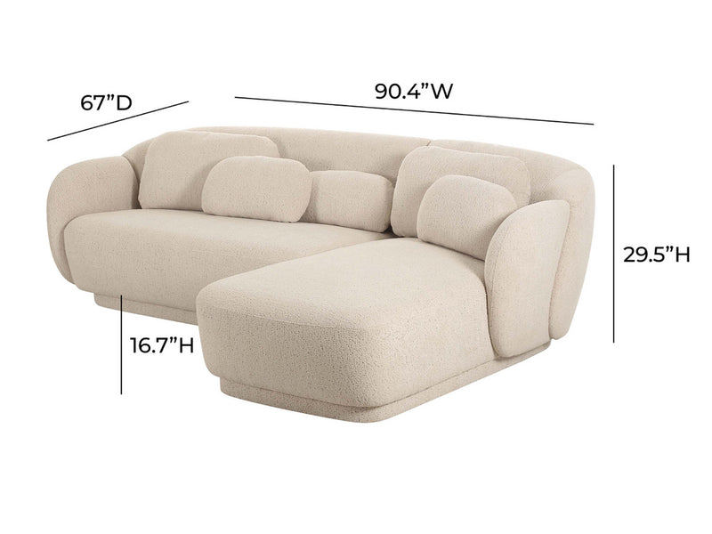 Misty 90.4" Wide Boucle Sectional