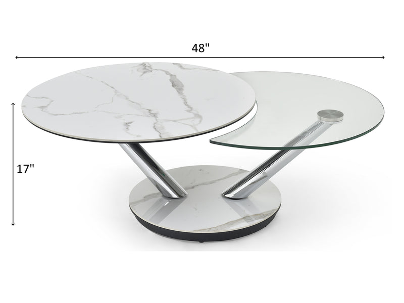 Moon Modern 48" Wide Coffee Table