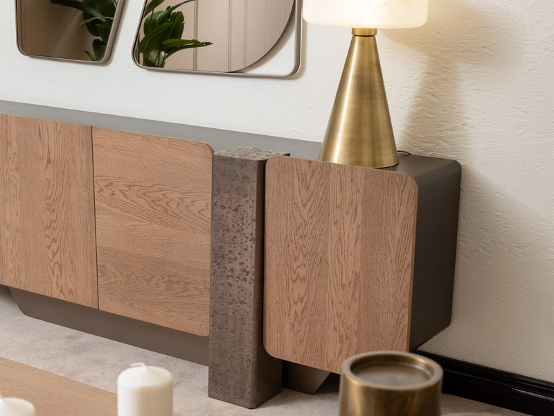 Noho Mon 94.4" Wide Buffet With Mirror