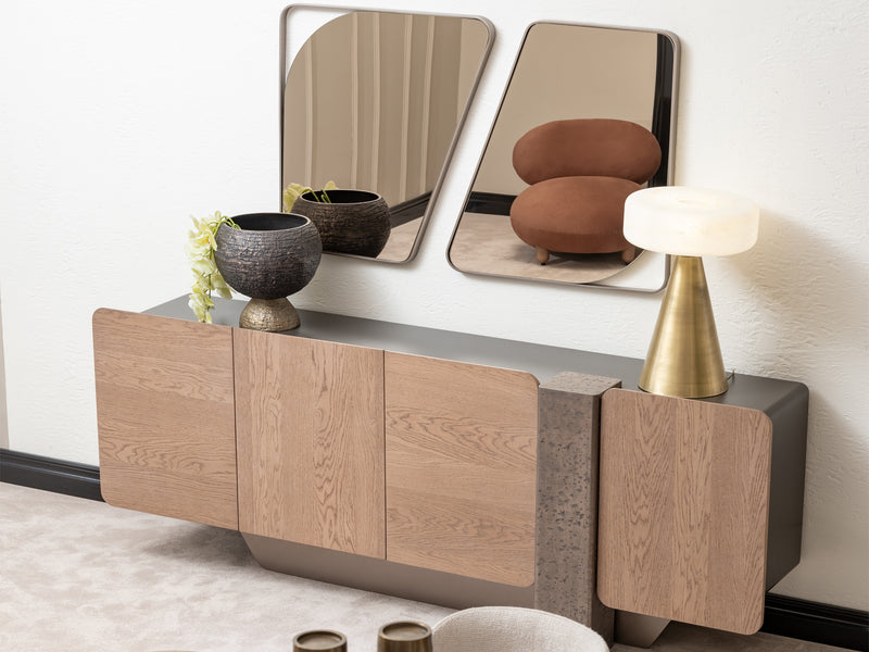Noho Mon 94.4" Wide Buffet With Mirror
