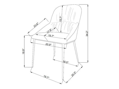 Orleans 20.9" Wide Dining Chair (Set of 2)