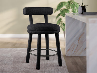 Parlor Boucle Fabric Bar Stool (Set of 2)