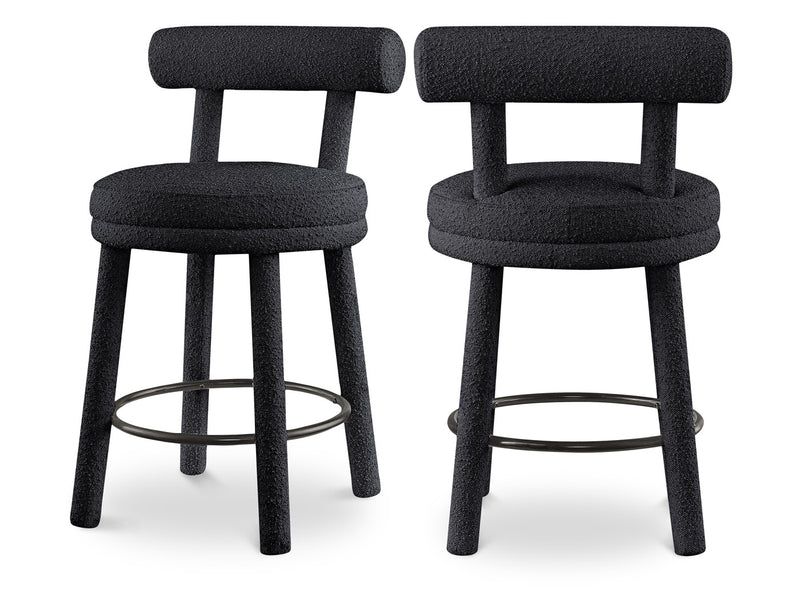 Parlor Boucle Fabric Bar Stool (Set of 2)