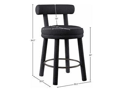 Parlor Boucle Fabric Bar Stool (Set of 2)