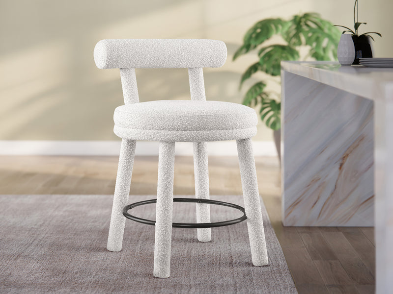 Parlor Boucle Fabric Bar Stool (Set of 2)