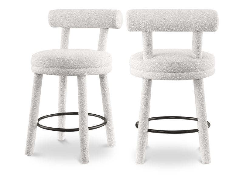 Parlor Boucle Fabric Bar Stool (Set of 2)