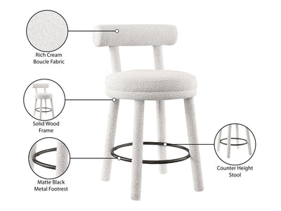 Parlor Boucle Fabric Bar Stool (Set of 2)