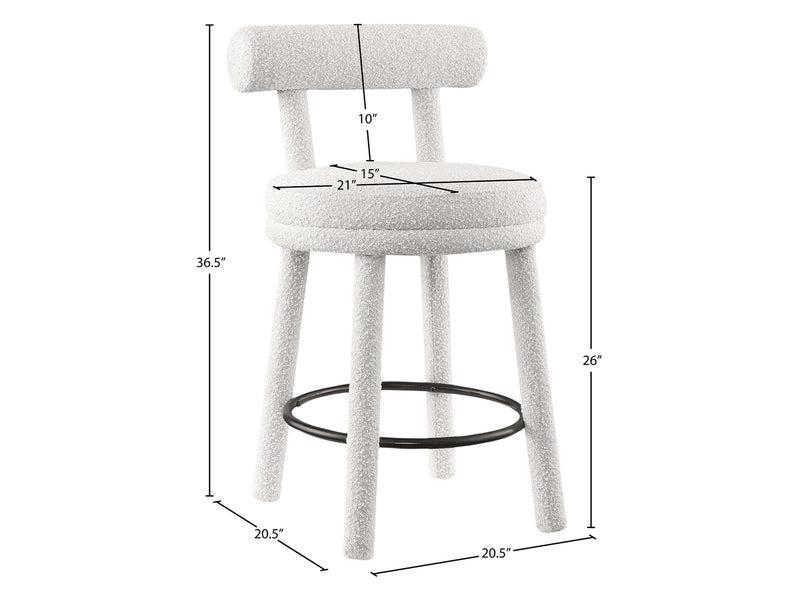 Parlor Boucle Fabric Bar Stool (Set of 2)