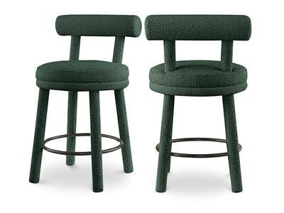 Parlor Boucle Fabric Bar Stool (Set of 2)