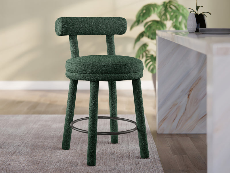 Parlor Boucle Fabric Bar Stool (Set of 2)