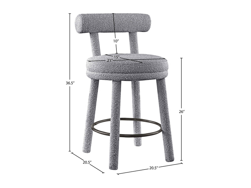 Parlor Boucle Fabric Bar Stool (Set of 2)