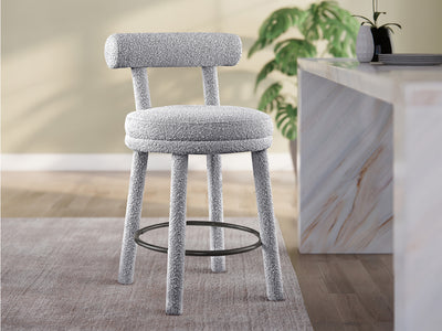 Parlor Boucle Fabric Bar Stool (Set of 2)