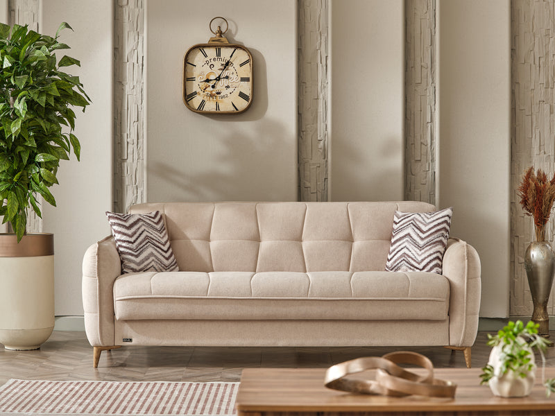 Perla Ottoman Convertible Loveseat