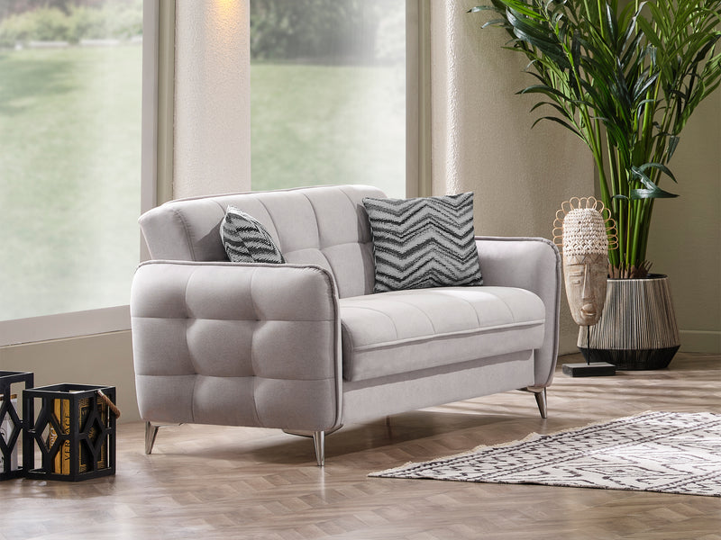 Perla Ottoman Convertible Loveseat