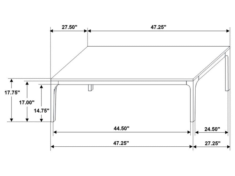 Polaris 47.2" Wide Coffee Table