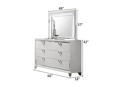 Prism 66" Wide 6 Drawer Dresser With Mirror