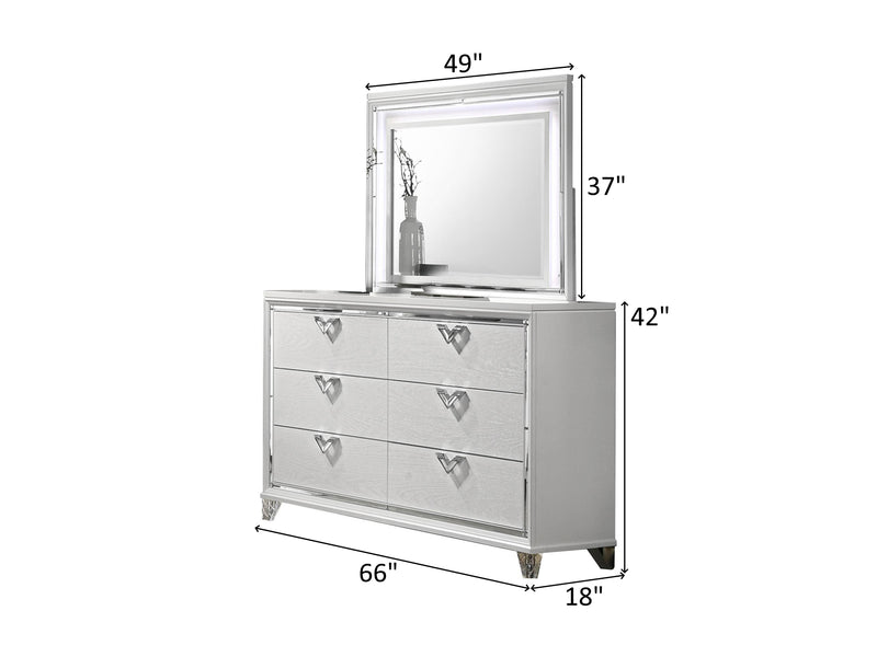 Prism 66" Wide 6 Drawer Dresser With Mirror