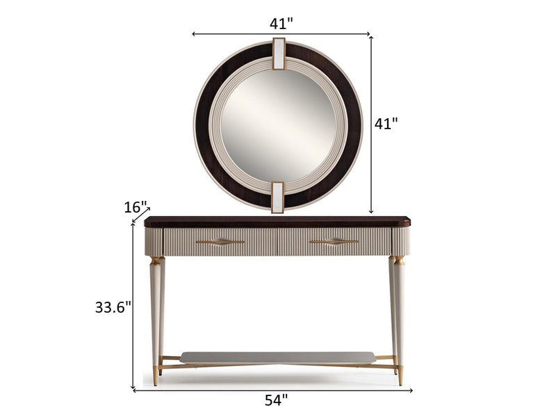 Ecrue 54" Wide Console Table With Mirror