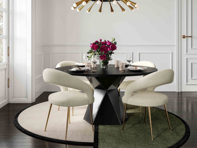 Iris DT - Rocco DC BLK 4 Person Dining Room Set