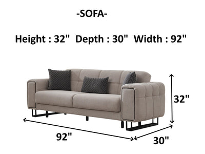 Nero Sim 92" Wide Convertible Sofa