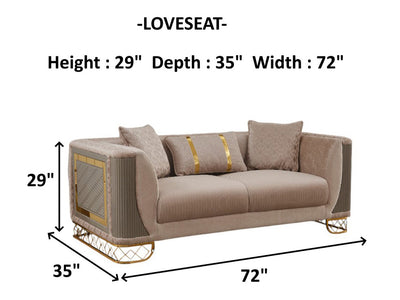 Valentino 72" Wide Loveseat