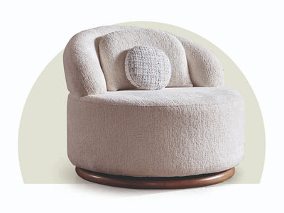 Snowy 37.4" Wide Swivel Armchair