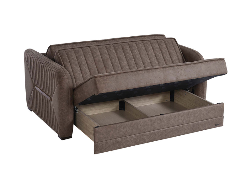 Speedy 66" Wide Microsuede Convertible Loveseat