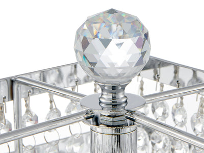 Double Crown Square Crystal 22" Tall Table Lamp