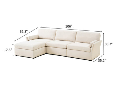 Catarina 106" Wide Chaise Sectional